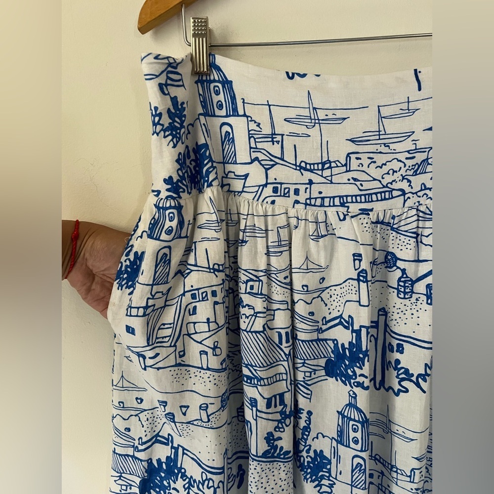 Calypso St. Barth Coastal Sails Linen Blend Maxi Skirt Sz XL - Picture 6 of 11